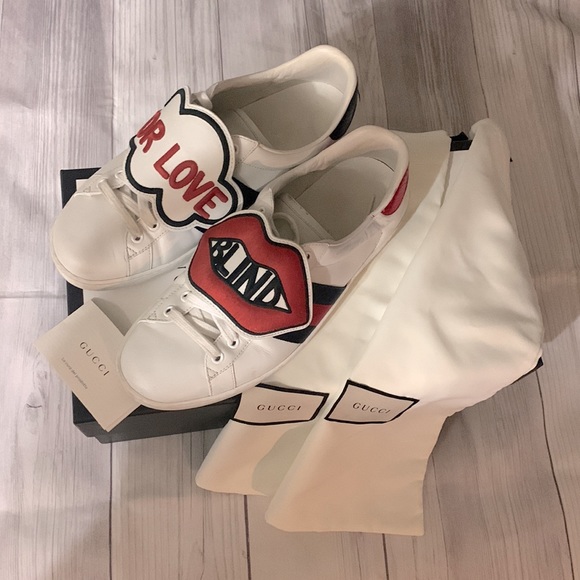 🤍❤️🤍❤️🤍💯 % AUTHENTIC GUCCI ACE SNEAKERS SIZE 10 FOR WOMEN/ SIZE 7 FOR MEN / - Picture 2 of 12